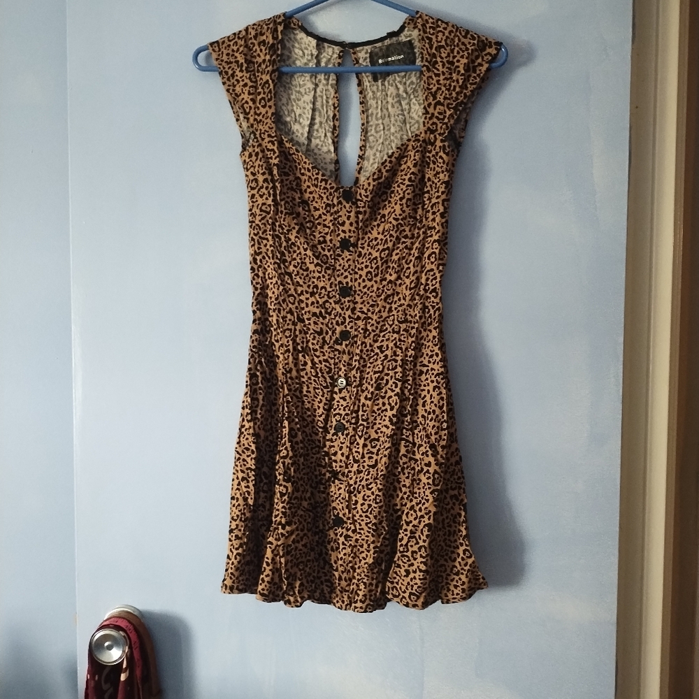 Reformation Leopard Print Crepe Dress 0 - Picture 2 of 6